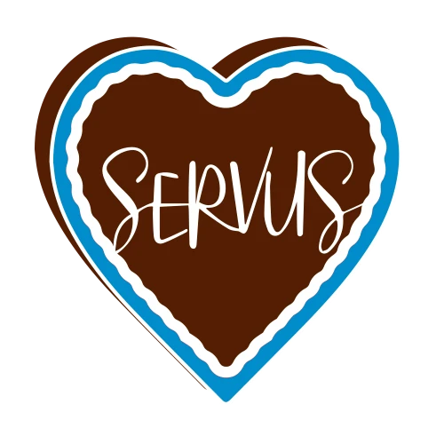 Herz mit Aufschrift Servus